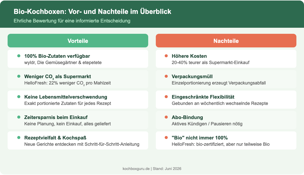 Vor- und Nachteile von Bio-Kochboxen im Ueberblick