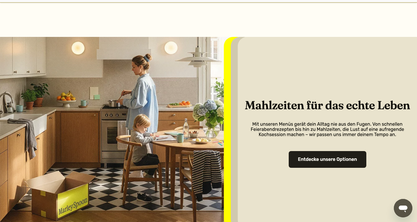 Marley Spoon Startseite, Kochbox-Anbieter für Hamburg
