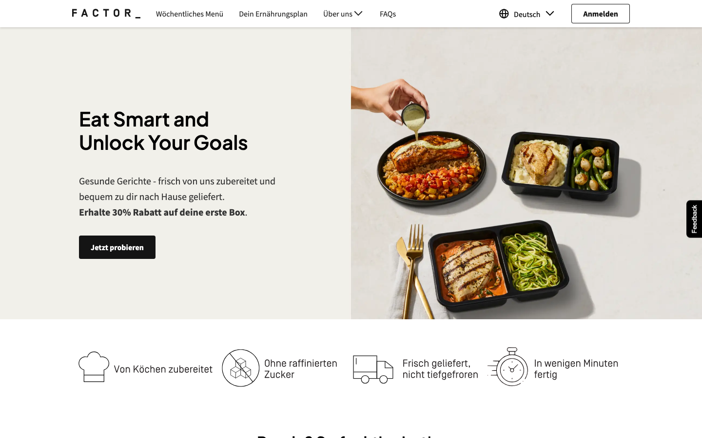 Screenshot: Factor Startseite