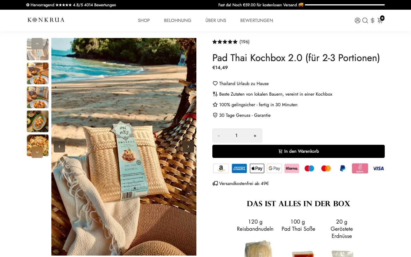 KONKRUA Pad Thai Kochbox 2.0 für 2 bis 3 Portionen Produktseite