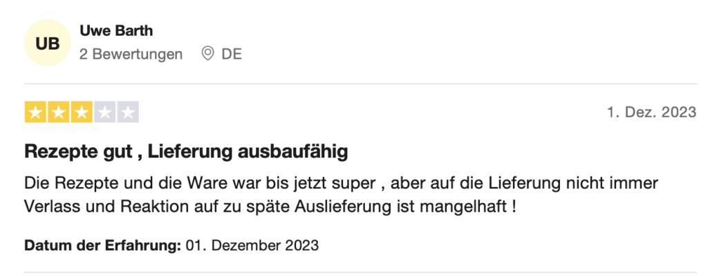 Dinnerly-Trustpilot-Bewertung_Negativ