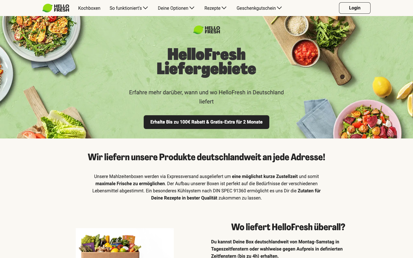 HelloFresh Liefergebiete – Lieferung deutschlandweit