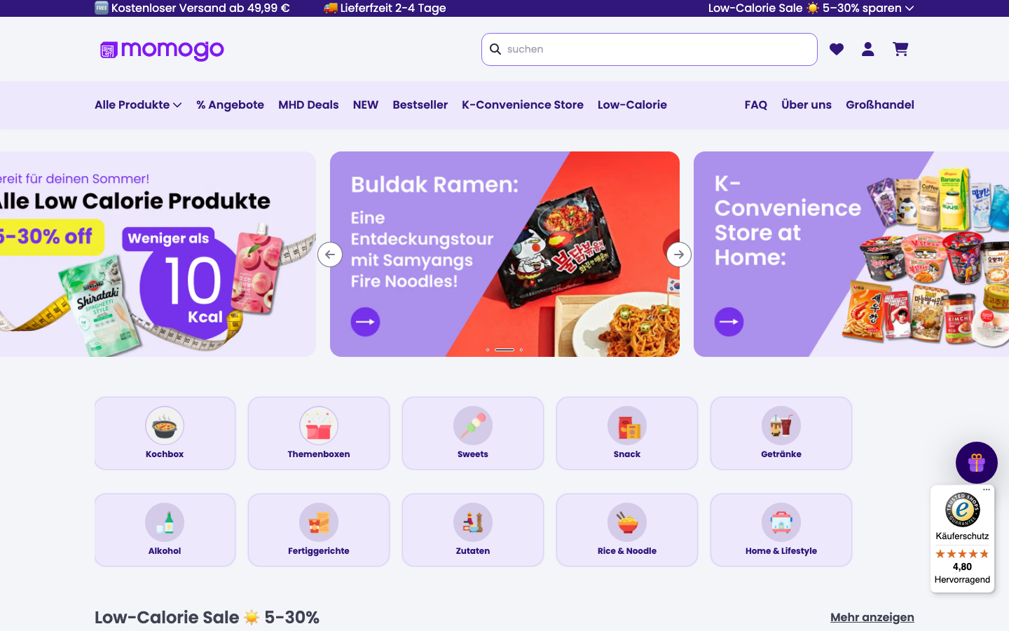 momogo Kochbox Homepage — asiatische Kochbox ab 6,99 € pro Portion