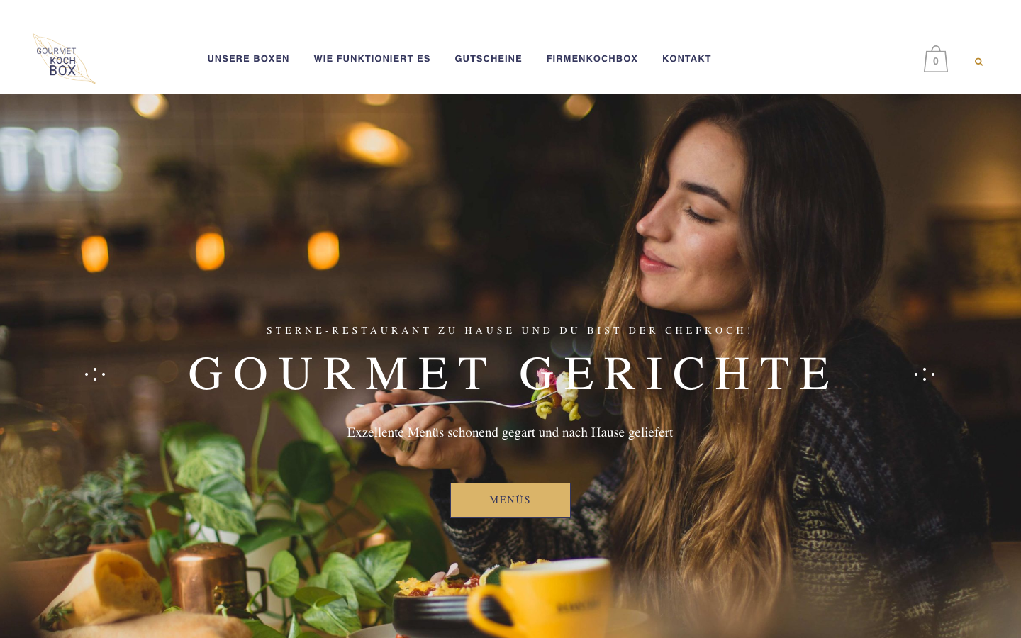 Gourmetkochbox Startseite mit Sterne-Menüs