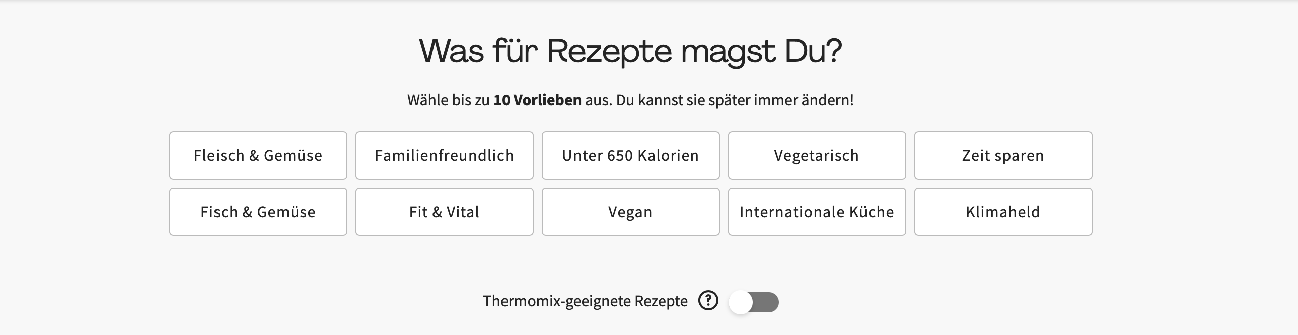 Auswahl HelloFresh