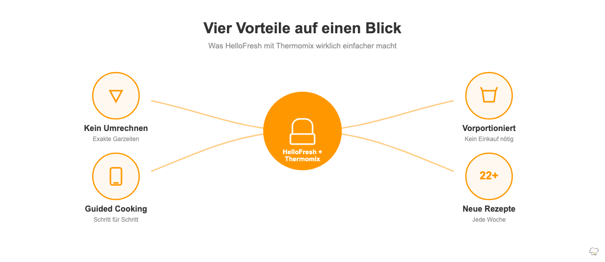Vier Vorteile von HelloFresh mit Thermomix auf einen Blick