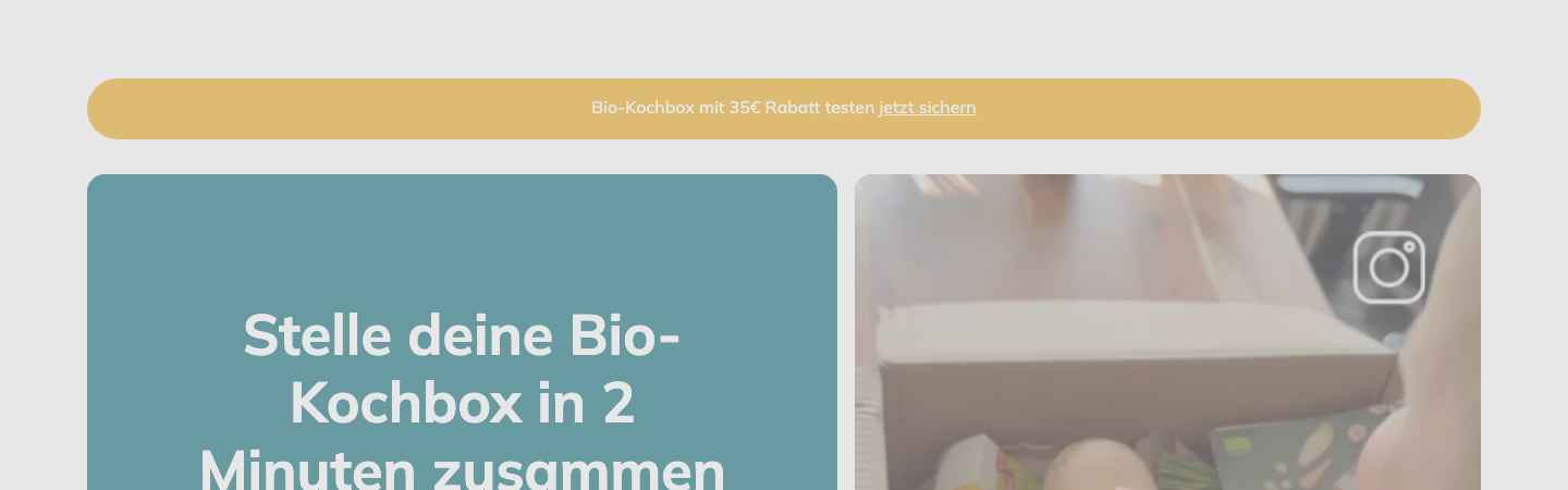 wyldr Startseite – Bio-Kochbox in 2 Minuten zusammenstellen
