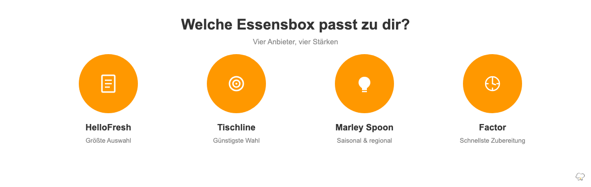Vier Essensbox-Anbieter und ihre jeweils größte Stärke