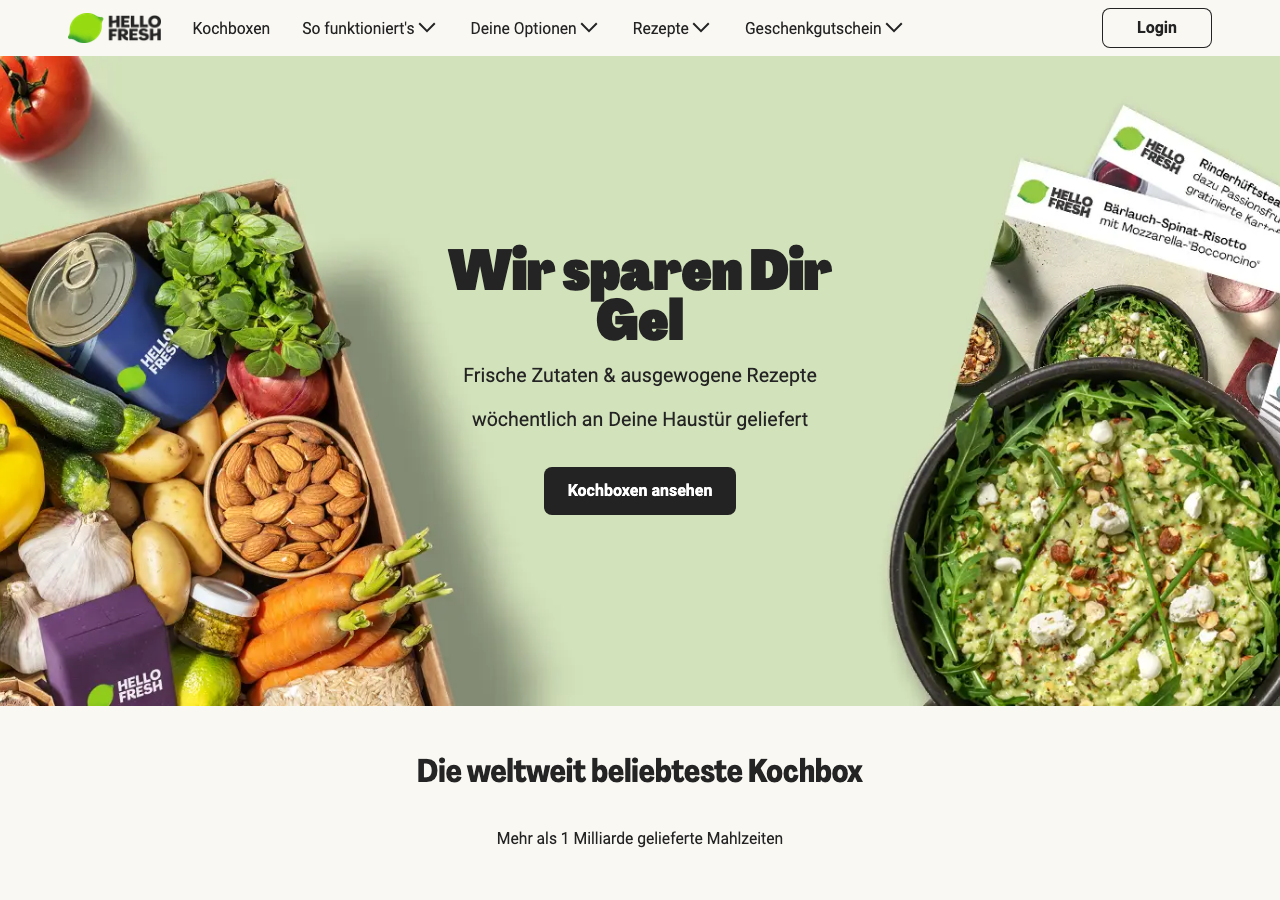 HelloFresh Website Screenshot 2026