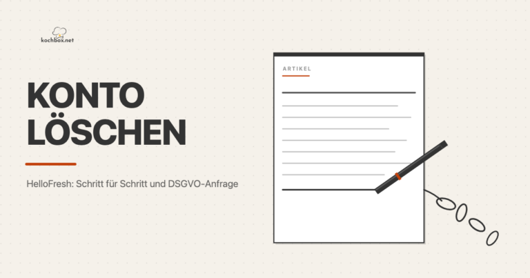 HelloFresh Konto löschen: Schritt für Schritt und DSGVO-Anfrage