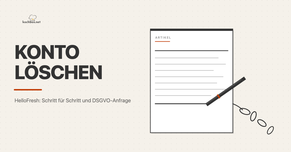 HelloFresh Konto löschen: Schritt für Schritt und DSGVO-Anfrage