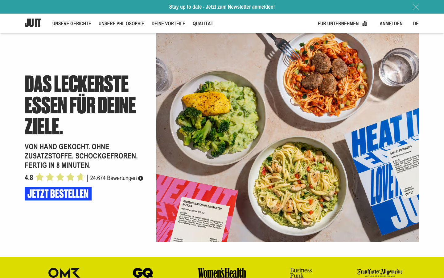 Startseite von juit.com im Juli 2026